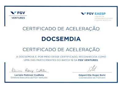Docsemdia - Certificado FGV Venture